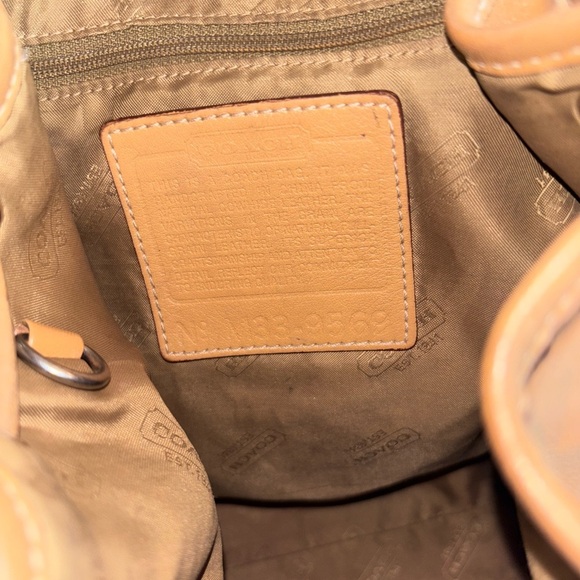 COACH Vintage Light Tan Leather Legacy Drawstring Backpack Bag - Picture 11 of 12